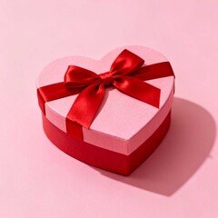 Obraz premium Red gift box with a bright red ribbon and bow for celebrations and special occasions