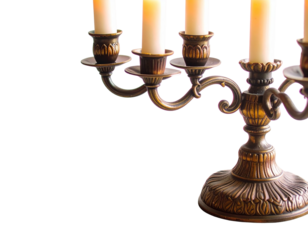 candelabra isolated on a transparent background, generative ai  