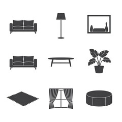 Clean of black living room furniture and decor sofa couch 1