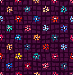 Flower Collection - Purple Grid