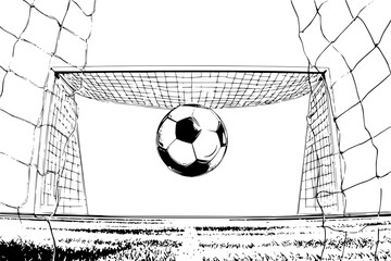 Soccer Ball Flying into Goal Net © hussain