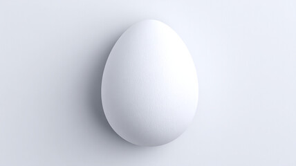 An egg in a white shell on a white or gray background. The symbol of Easter.