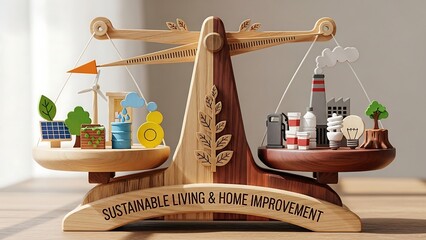 Sustainable living versus home improvement balance.
