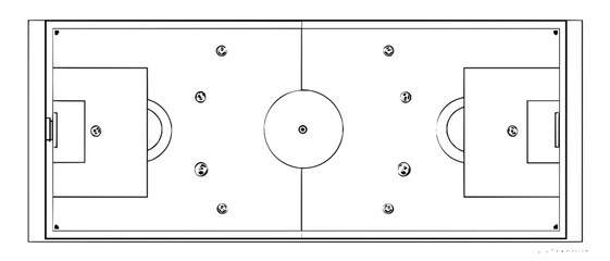 Soccer Field Diagram with Goals and Markings © hussain