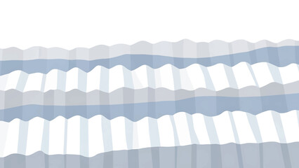 Obraz premium A minimalist abstract artwork features a layered pattern of light blue, white, and gray tones. The geometric design creates a wave effect