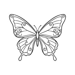 Minimalist Butterfly Line Art Illustration &ndash; Elegant Continuous Line Drawing for Logo, Tattoo, and Decor
