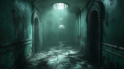 Abandoned hallway interior