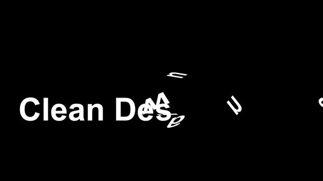 Minimal typography video on black background displaying the phrase order creates clarity, clean editorial motion design, modern visual communication concept, strong contrast, negative space, smooth ci