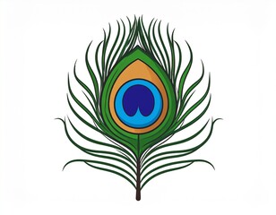 Obraz premium Mor pankh, peacock feather isolated on white background