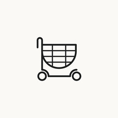 The clean and modern line style conveys simplicity, accessibility, and ease of use, making it a versatile symbol for both online and offline commerce