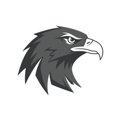 Fototapeta premium Stylized vector illustration of a gray eagle head on a white background.