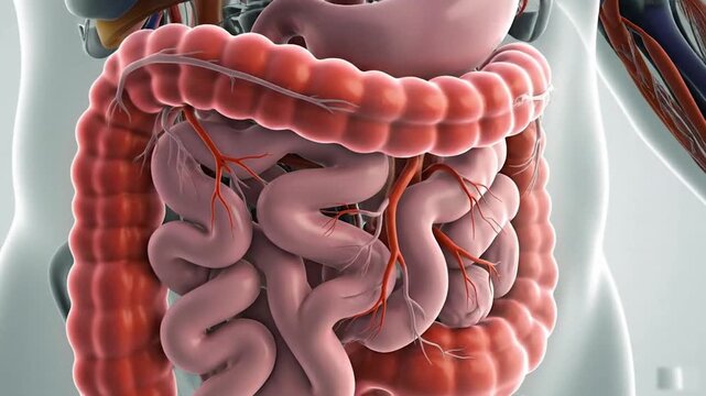 A detailed video of the human digestive system, showcasing the internal organs in a clear and educational manner.