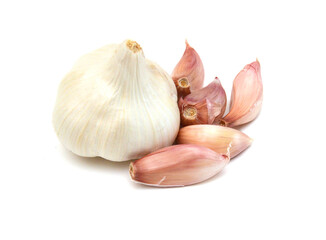 Garlic. Group isolated on white background.