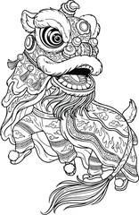 Detailed Traditional Chinese Lion Dance Costume