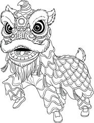 Detailed Traditional Chinese Lion Dance Costume