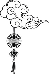 Traditional Chinese Knot with Decorative Cloud