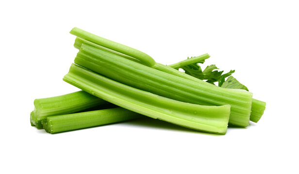 Chopped celery isolated on white 