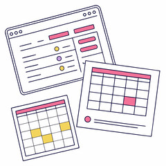 SaaS Scheduling Calendar Graphic Resources Vector Elements