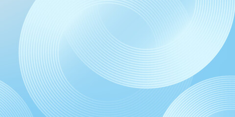 Abstract minimalist banner background, pastel colorful, blue and white gradations. Circle effect style geometric simple art