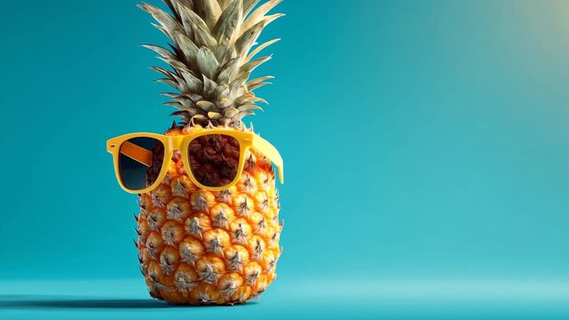 Cool Pineapple Wearing Sunglasses, A cool pineapple wearing stylish sunglasses, exuding a fun and tropical vibe