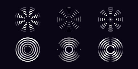 Abstract ripple patterns in varying shades of gray against a black background