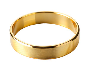 Simple golden metal bracelet isolated on white background, PNG. AI Generated