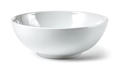 Empty white ceramic bowl simple and clean design perfect for food presentation or product mockups