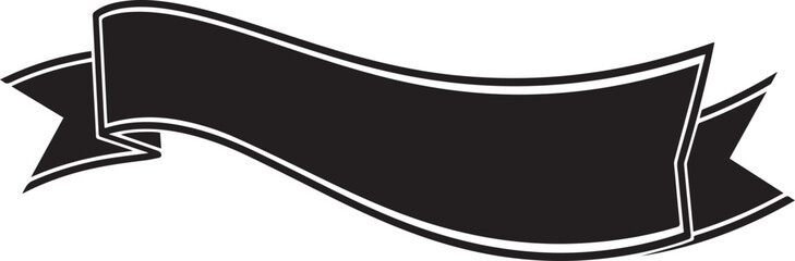 Elegant black ribbon banner