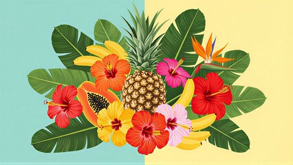 Tropical Floral Fruit Fusion.