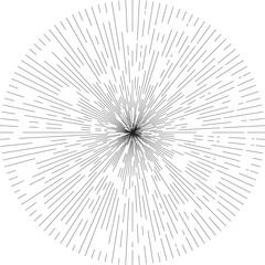 Obraz premium Abstract radial burst circle, minimal line art rays, modern design 