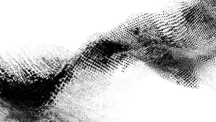 Abstract halftone pattern depicting a close up portion of a human face with visible eye and cheek features