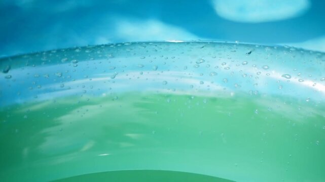 Blue and Green Pool Float on Swimming Pool Water Background