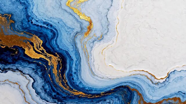 Abstract blue and gold marble pattern