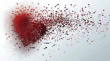 A large red heart surrounded by smaller hearts for a romantic valentine s day background