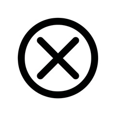 Fototapeta premium Black circle with cross symbol Isolated on transparent background.