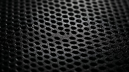 Macro Shot Of Black Perforated Material With Shallow Depth Of Field