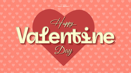 Happy valentine day editable text effect., Vintage text style