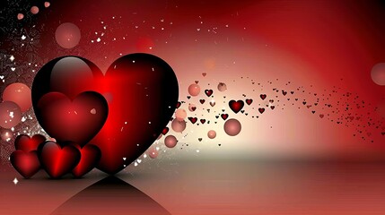 A vibrant red heart surrounded by smaller hearts, perfect for valentine s day celebrations