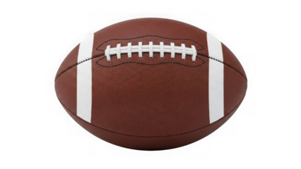 Brown and white football