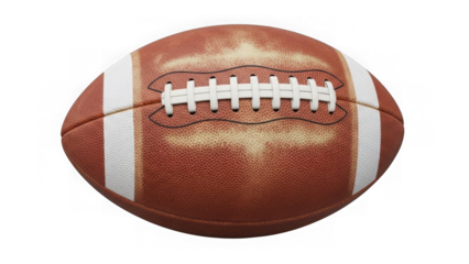 Brown and white football