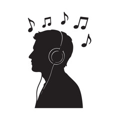 man listening to music on headphones
