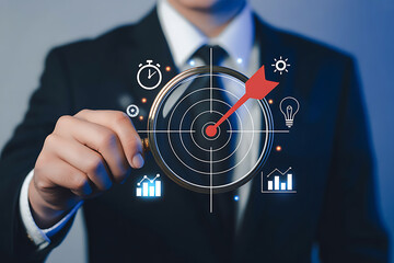 Businessman setting strategic goals