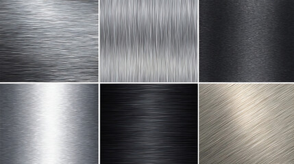 Six Metallic Brushed Surfaces With Diverse Tones And Sheens