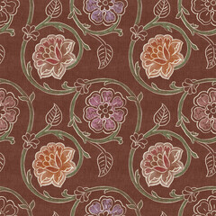 Classic Indian Inspired Floral Seamless Pattern for Textile Design