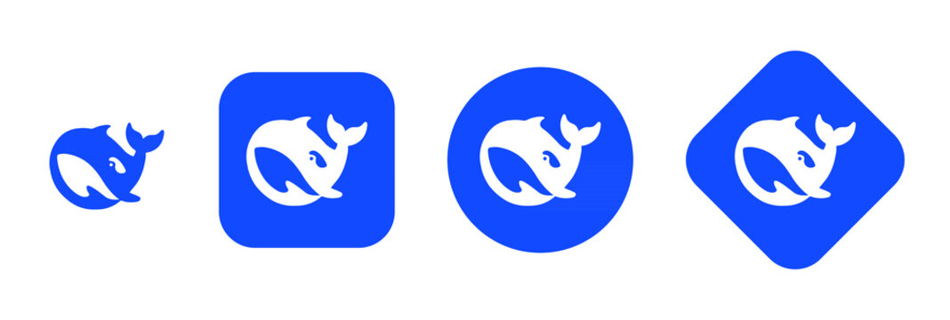 deepseek logo set. deepseek icon isolated. deepseek button	