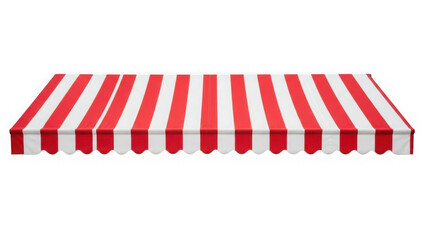 Red and white striped awning