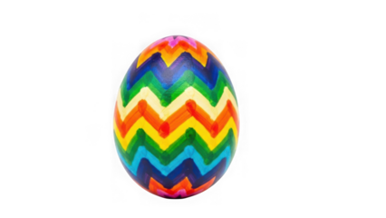 Colorful chevron patterned egg