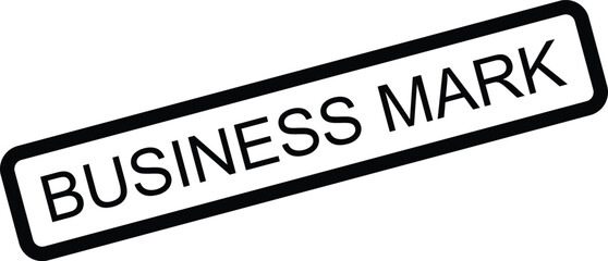 Black and white business mark stamp graphic with text, signifying commercial endorsement or validation.
