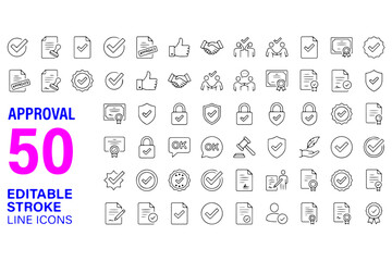 set of Approval Icons,
Approval Icon Set &ndash; Editable Line Icons Vector Illustration