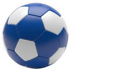 Blue and white soccer ball